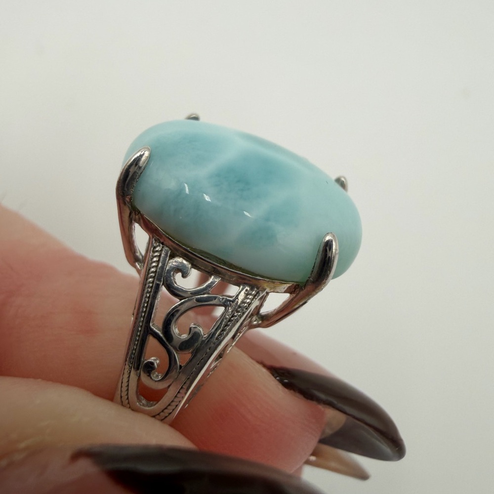 New Larimar Ring Sterling Silver - Picture 7 of 9